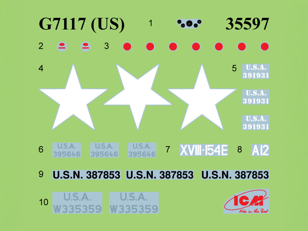 ICM 1:35 WWII U.S. Military Vehicles G7117 / Studebaker US6-U3 / Studebaker US6-U5 (Set of 3 Trucks) - ICMDS3528
