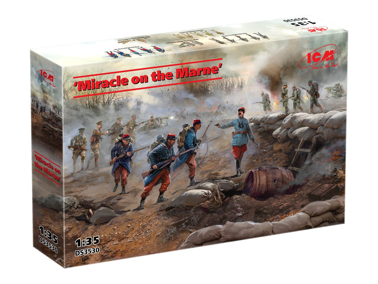 ICM 1:35 Miracle on the Marne' WWI British French & German Infantry Figure Set - ICMDS3530
