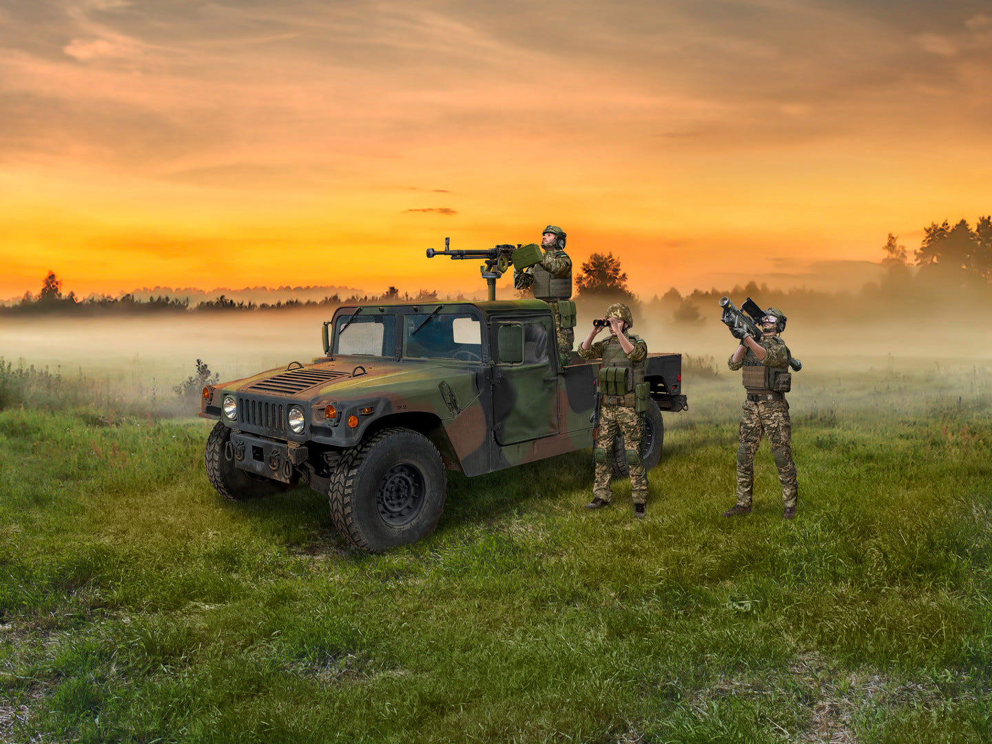ICM 1:35 Drone Hunters’ Humvee M1097A2 Cargo Carrier & DShKM & Crew Figures - ICMDS3531