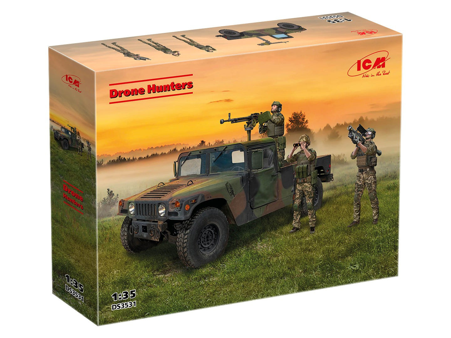 ICM 1:35 Drone Hunters’ Humvee M1097A2 Cargo Carrier & DShKM & Crew Figures - ICMDS3531