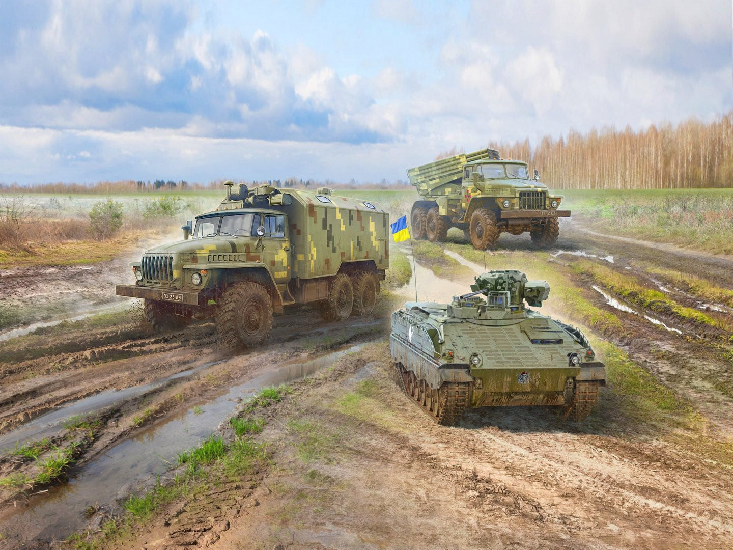 ICM 1:72 Military Vehicles of the Armed Forces of Ukraine (Set of 3) - ICMDS7205