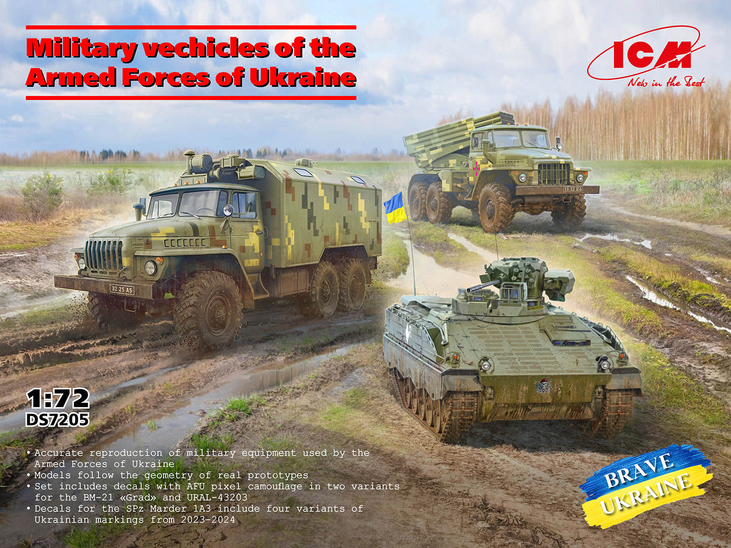 ICM 1:72 Military Vehicles of the Armed Forces of Ukraine (Set of 3) - ICMDS7205