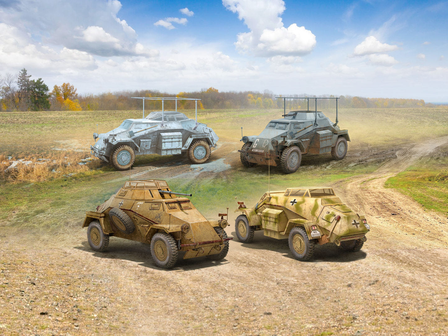 ICM 1:72 Wehrmacht Light Armoured Vehicles Set - ICMDS7207