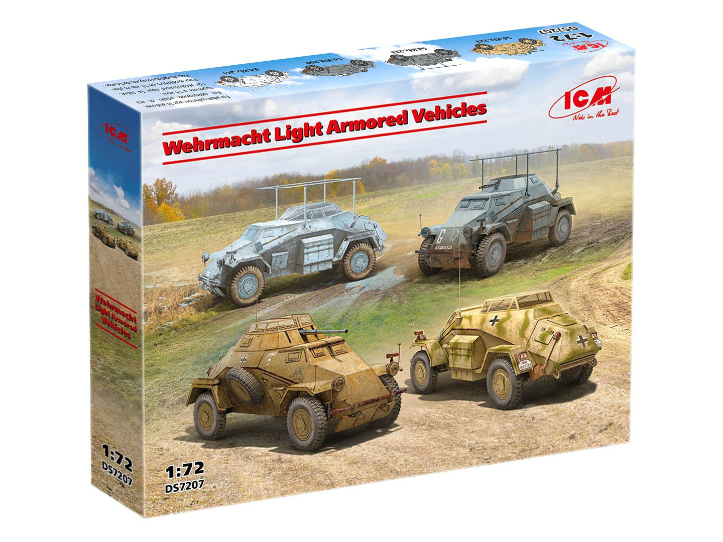 ICM 1:72 Wehrmacht Light Armoured Vehicles Set - ICMDS7207
