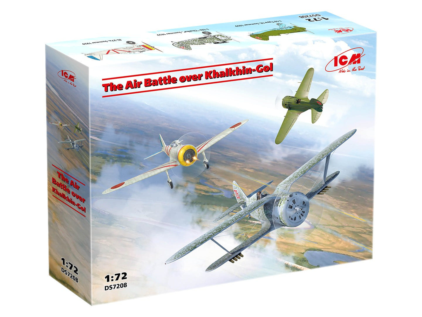 ICM 1:72 ‘Air Battle Over Khalkhin-Gol’ I-16 Type 18 / I-153 Chaika / Ki-27a (Set of 3 Aircraft) - ICMDS7208