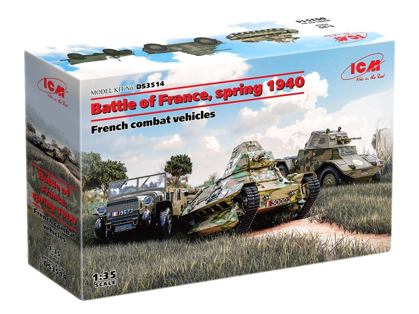 ICM 1:35 Battle of France Spring 1940 with French Combat Vehicles (Set of 3) - ICMDS3514