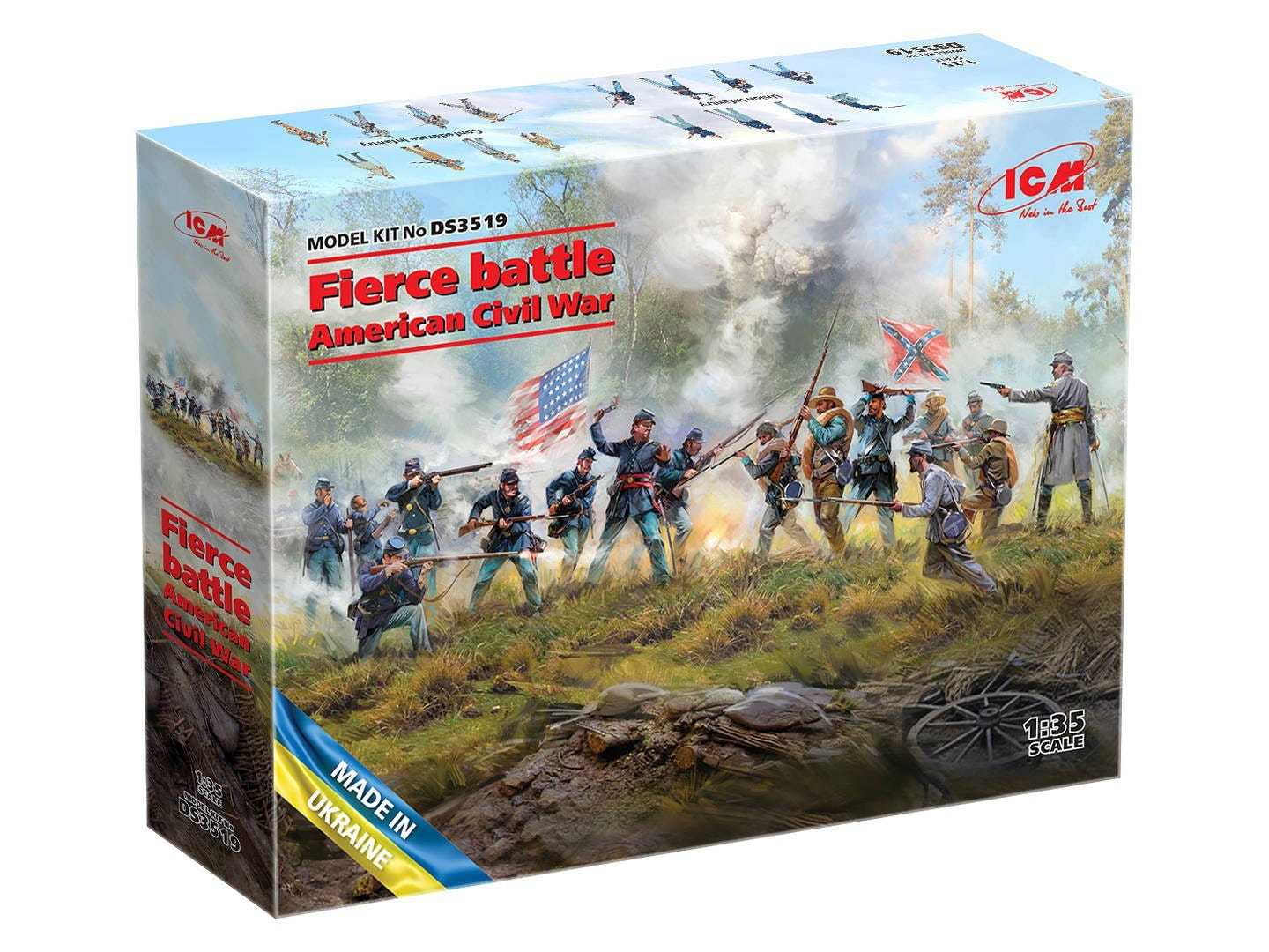ICM 1:35 Fierce Battle American Civil War with 16 Figures - ICMDS3519