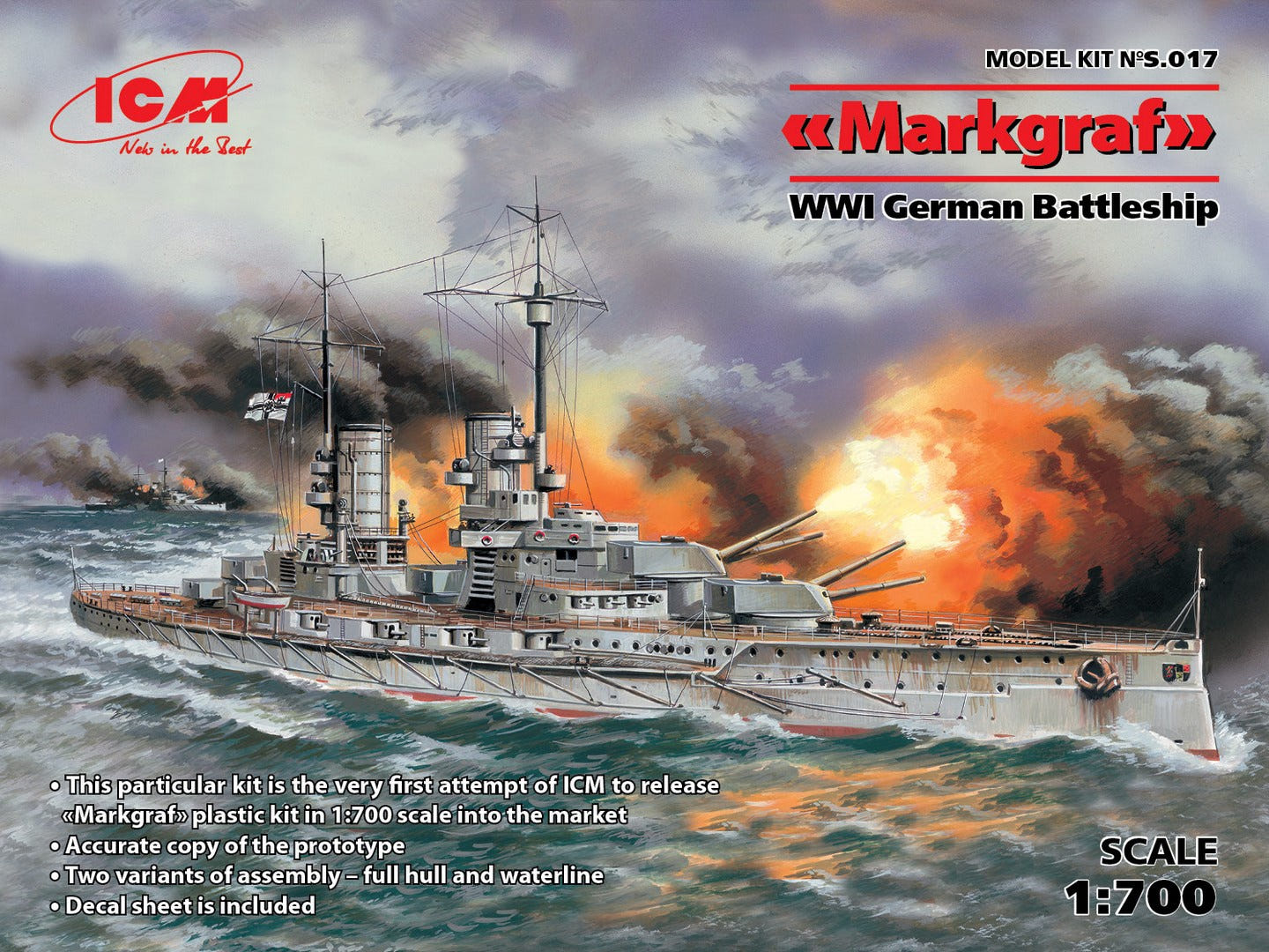 ICM 1:700 Markgraf' WWI German Battleship - ICMS017