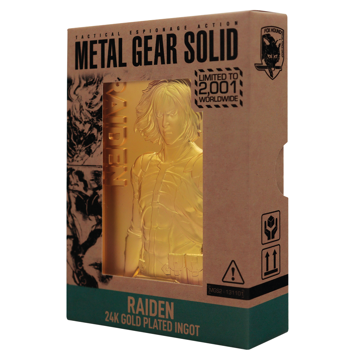 Metal Gear Solid 2 - 24k Gold Plated Raiden Ingot - Loaded Dice