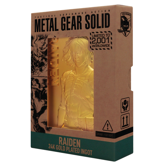 Metal Gear Solid 2 - 24k Gold Plated Raiden Ingot - Loaded Dice
