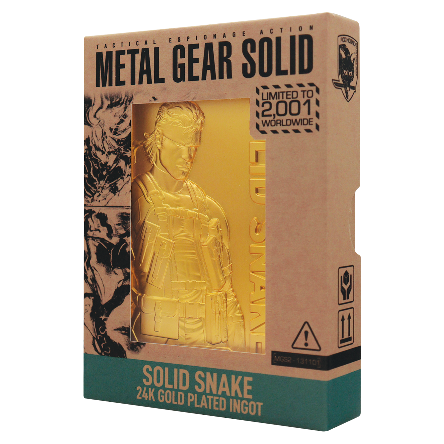 Metal Gear Solid 2 - 24k Gold Plated Snake Ingot - Loaded Dice