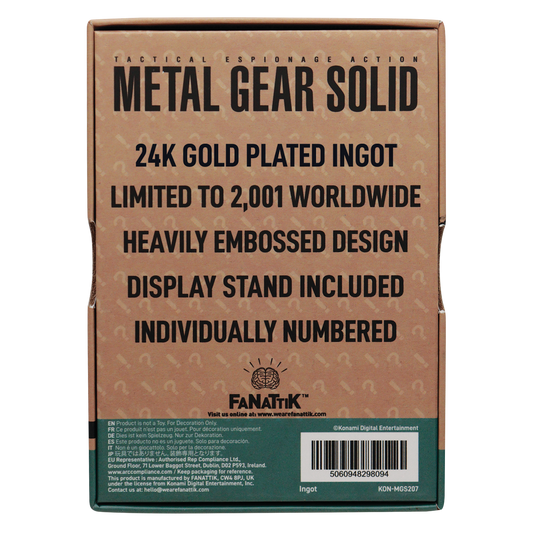 Metal Gear Solid 2 - 24k Gold Plated Snake Ingot - Loaded Dice
