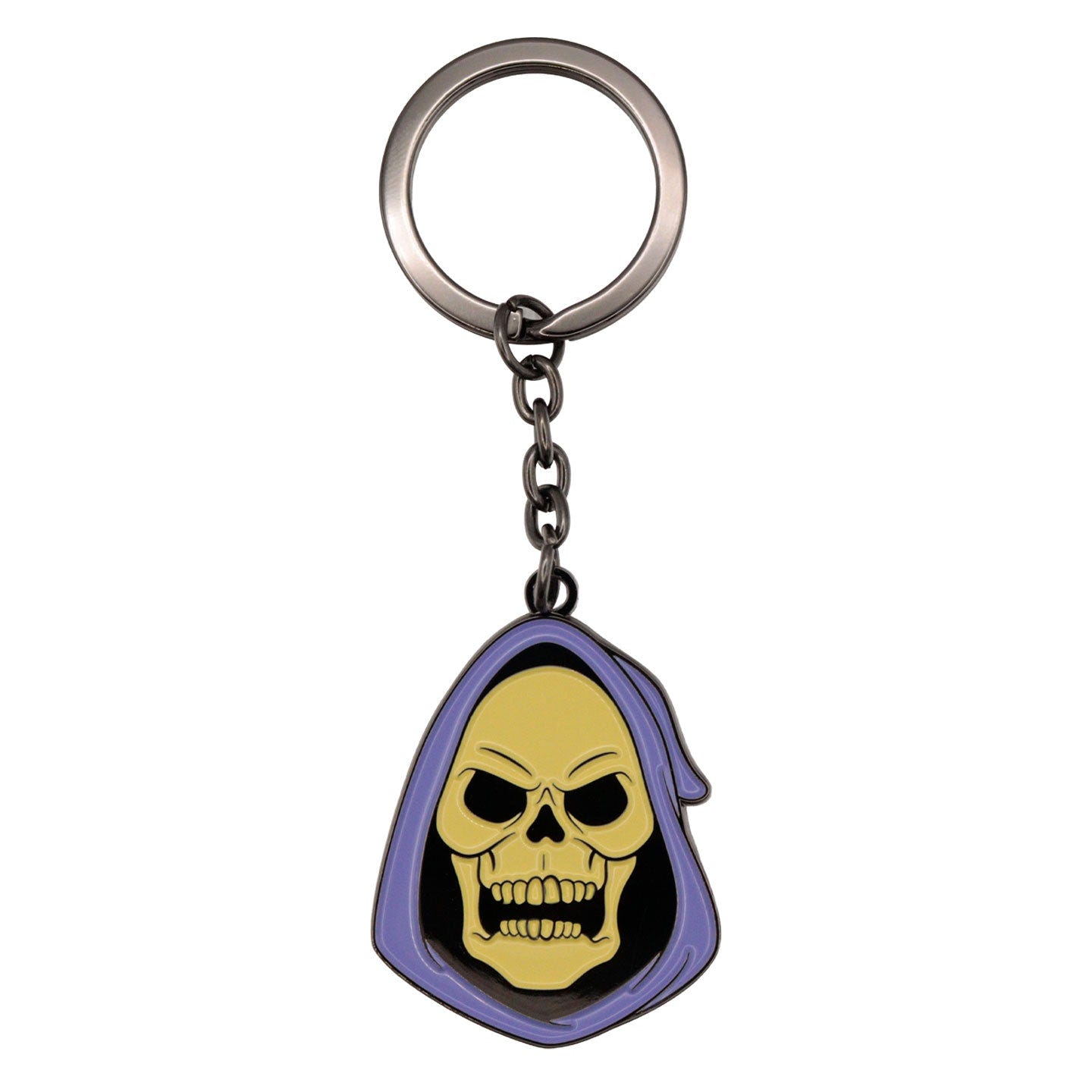 Masters of the Universe Limited Edition Skeletor enamel keyring, front, by Fanattik