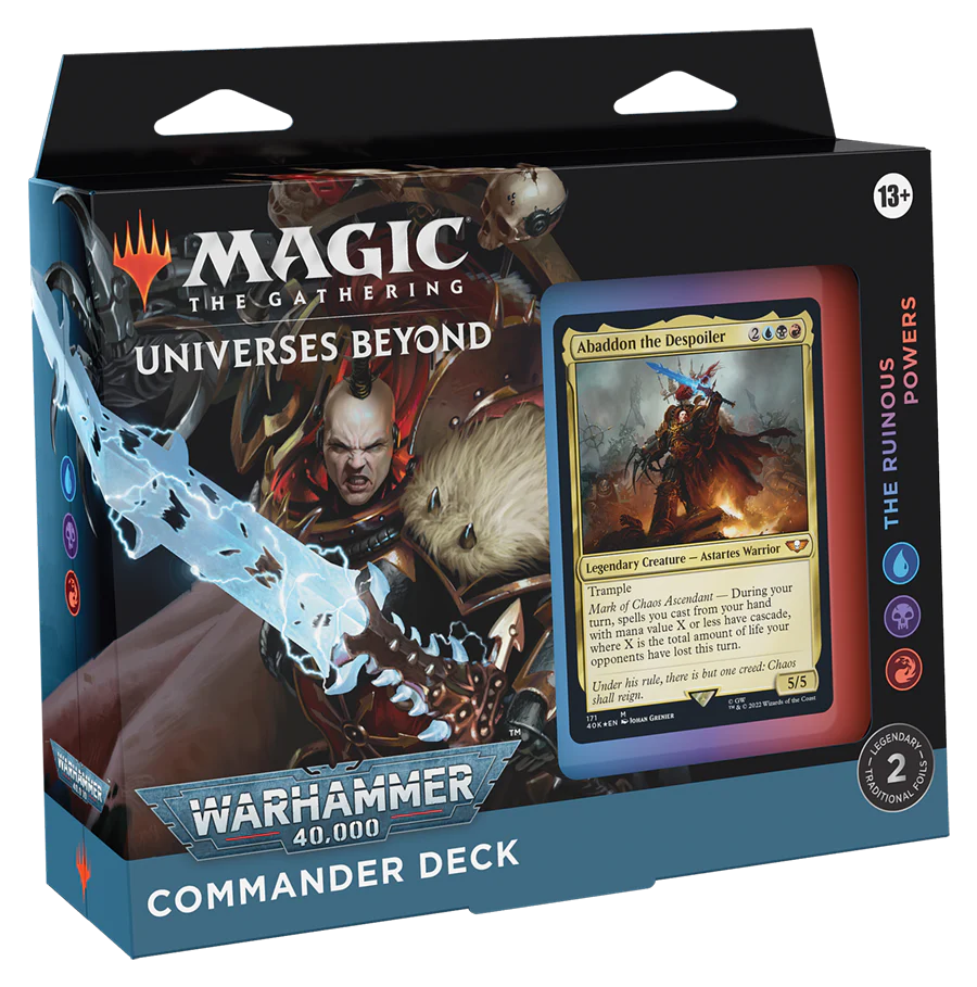 Magic: The Gathering - Universes Beyond: Warhammer 40,000 Commander Deck - Release Expected November 23 - Loaded Dice Barry Vale of Glamorgan CF64 3HD
