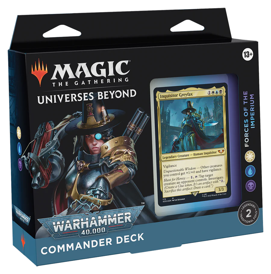 Magic: The Gathering - Universes Beyond: Warhammer 40,000 Commander Deck - Release Expected November 23 - Loaded Dice Barry Vale of Glamorgan CF64 3HD