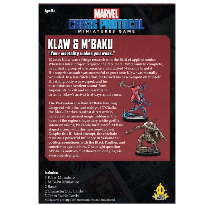 Marvel Crisis Protocol: Klaw & M'Baku - Loaded Dice
