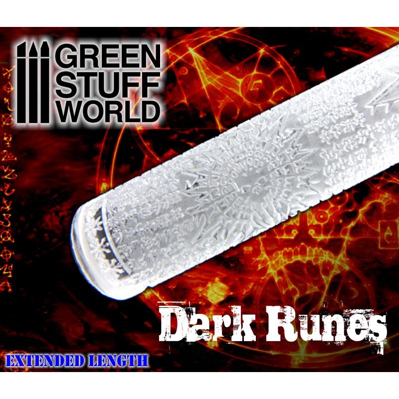 Green Stuff World Rolling Pin Dark Runes - Loaded Dice Barry Vale of Glamorgan CF64 3HD
