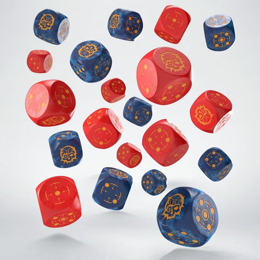 Crosshairs Compact D6: Cobalt & Red - Loaded Dice