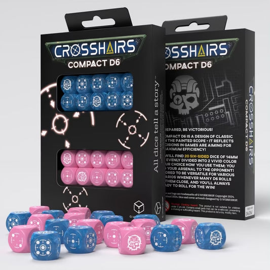 Crosshairs Compact D6: Blue & Pink - Loaded Dice