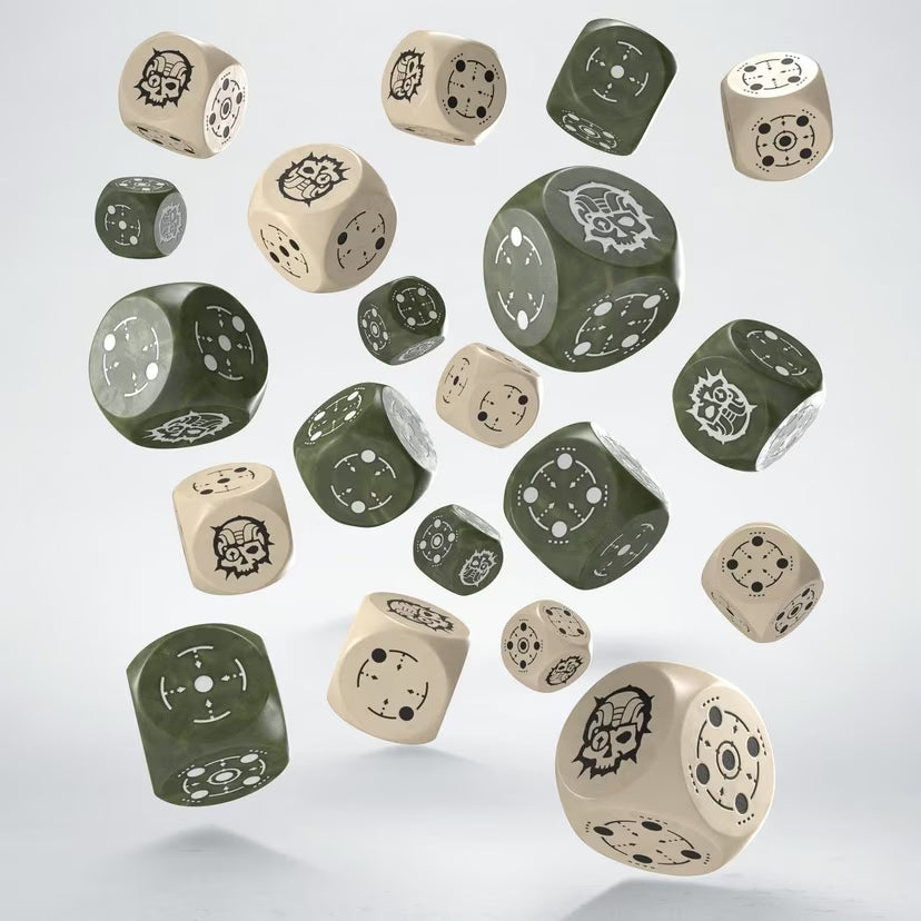 Crosshairs Compact D6: Beige & Olive - Loaded Dice