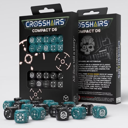 Crosshairs Compact D6: Stormy & Black - Loaded Dice