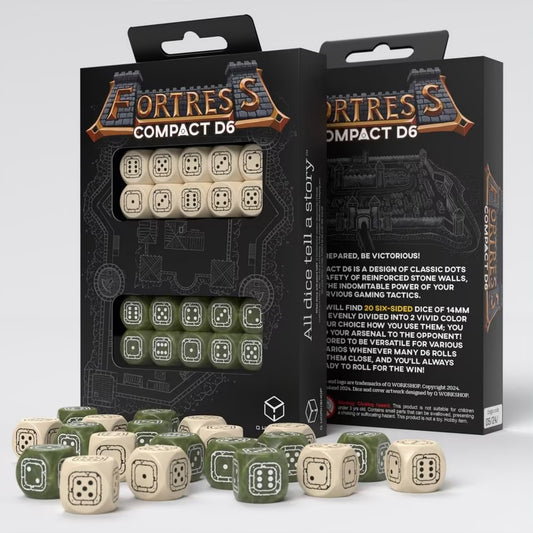 Fortress Compact D6 - Beige & Olive - Loaded Dice