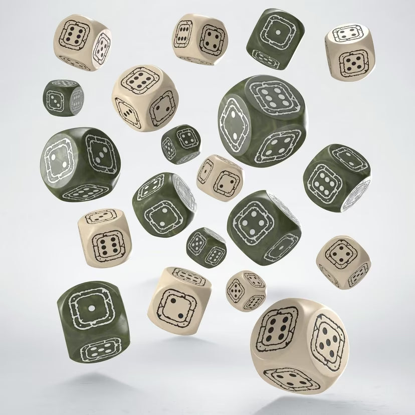Fortress Compact D6 - Beige & Olive - Loaded Dice