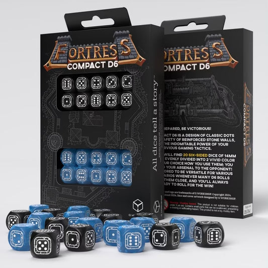 Fortress Compact D6 - Black & Blue - Loaded Dice