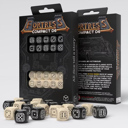Fortress Compact D6 - Black & Beige - Loaded Dice