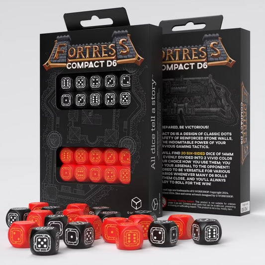 Fortress Compact D6 - Black & Red - Loaded Dice