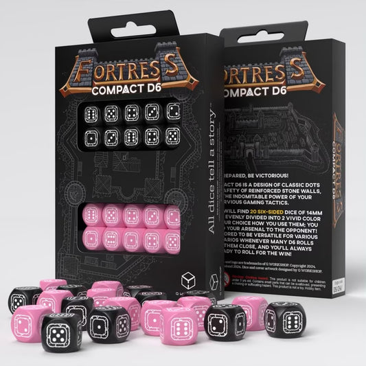 Fortress Compact D6 - Black & Pink - Loaded Dice