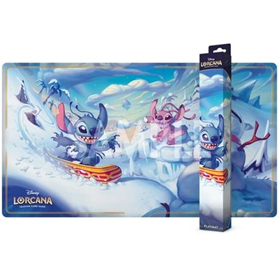 Disney Lorcana Hyperia City Snowboarding Stitch Playmat