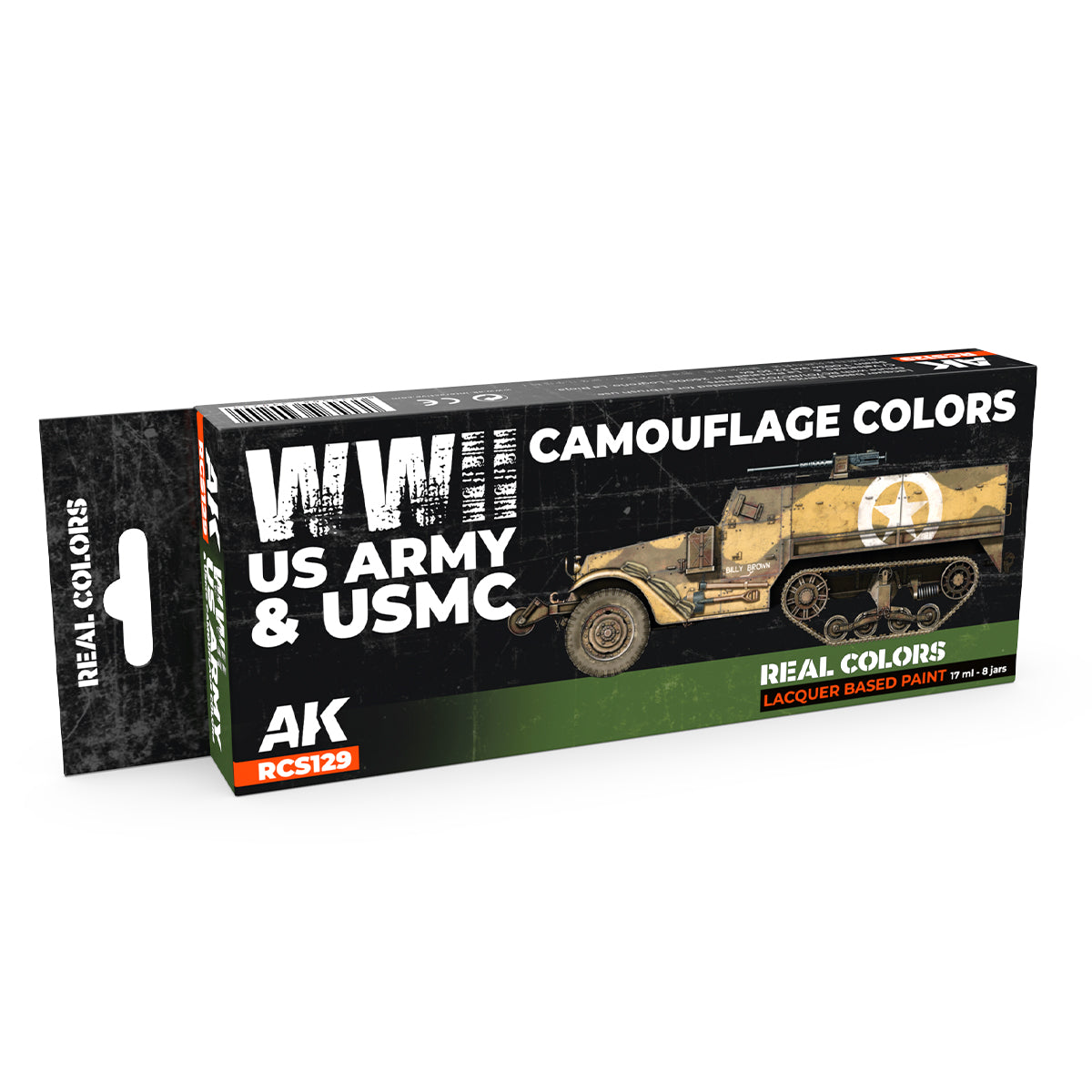 AK Interactive Real Colors - WWII US Army & USMC Camouflage Colors Set (RCS129) - Loaded Dice