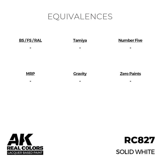 AK Interactive Real Colors - Solid White 17ml. (RC827) - Loaded Dice