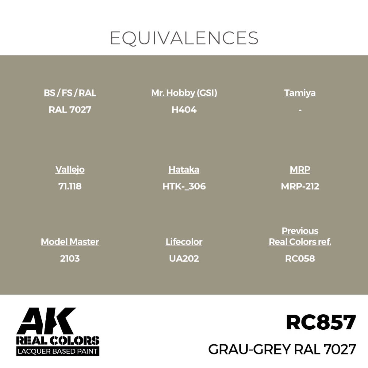 AK Interactive Real Colors - Grau-Grey RAL 7027