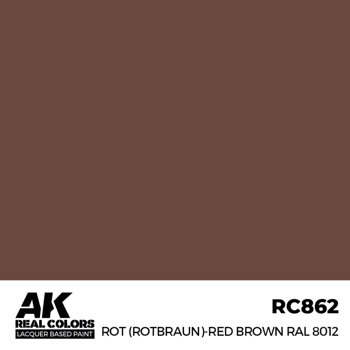 AK Interactive Real Colors - Rot (Rotbraun)-Red (Red Brown) RAL 8012