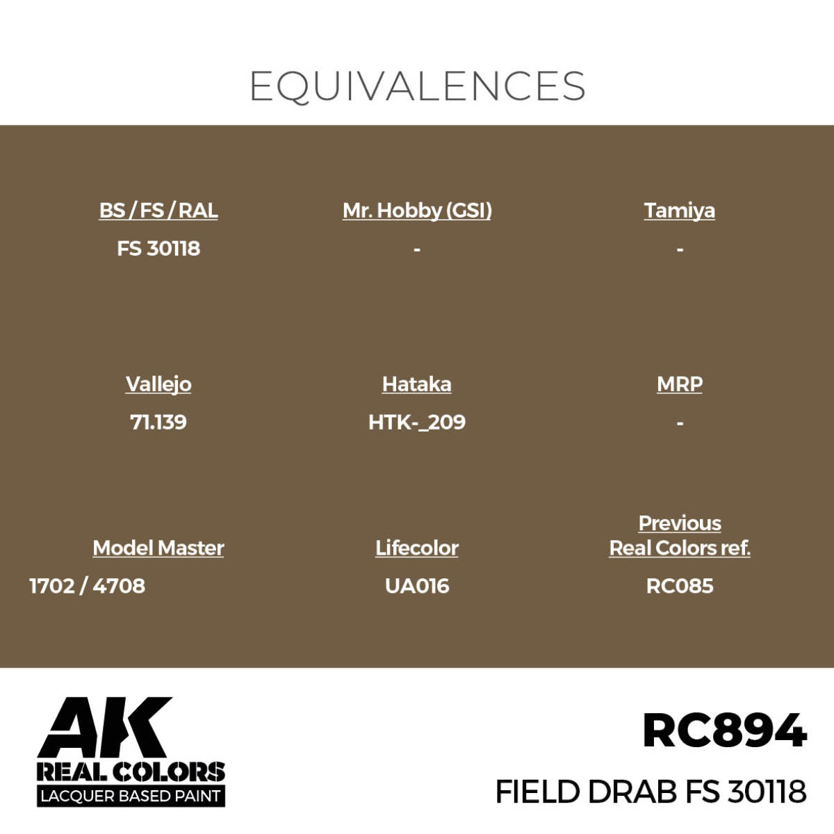 AK Interactive Real Colors - Field Drab FS 30118