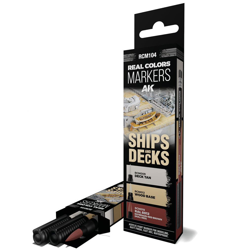 AK Interactive Real Colors Markers - Ships & Decks Set (RCM104) - Loaded Dice