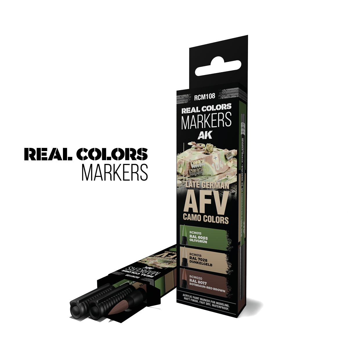 AK Interactive Real Colors Markers - Late German AFV Camo Colours (RCM108) - Loaded Dice