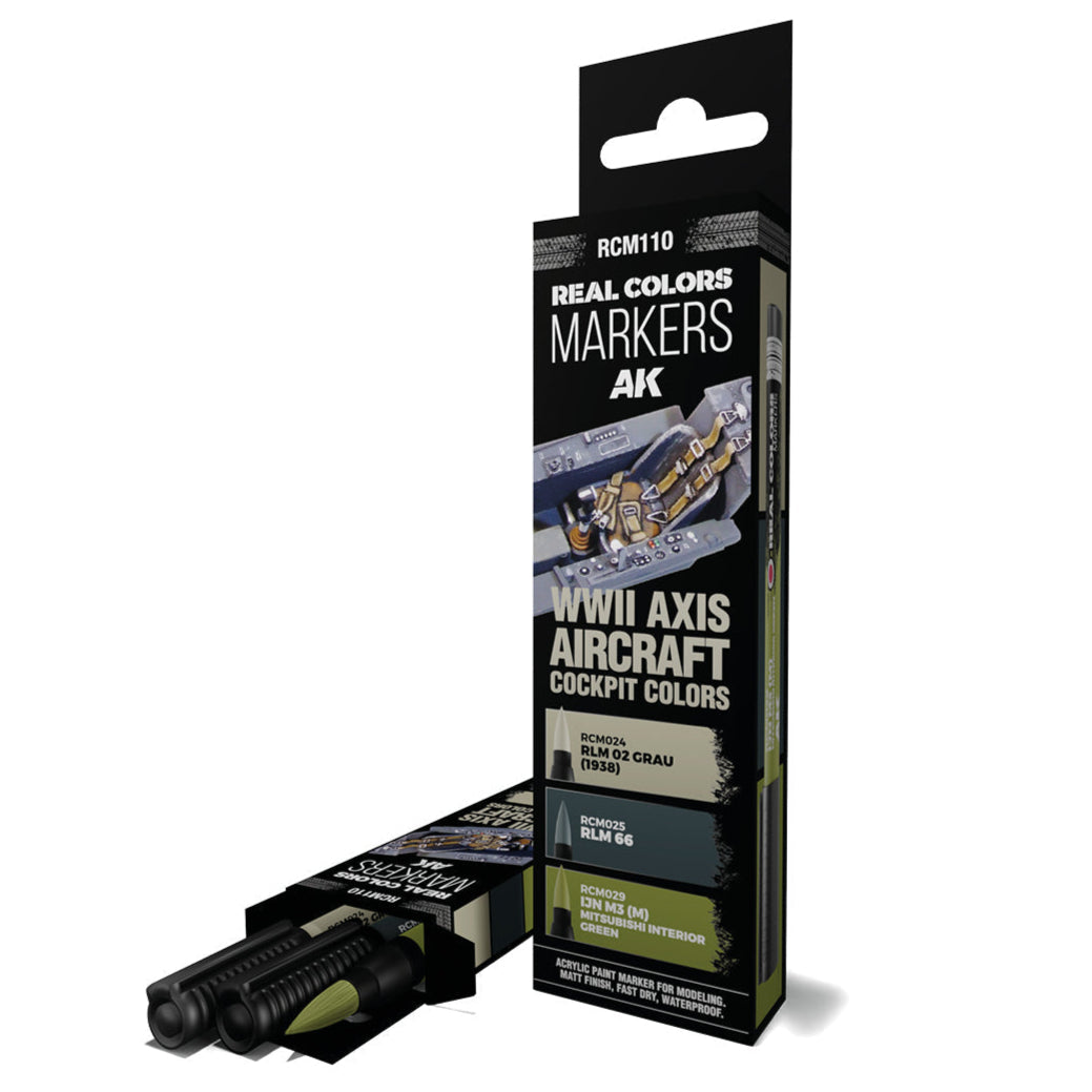 AK Interactive Real Colors Markers - WWII Axis Aircraft Cockpit Colours (RCM110) - Loaded Dice