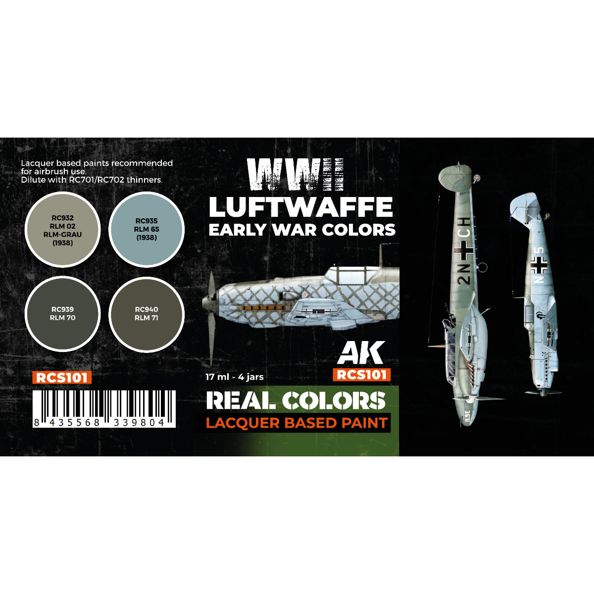 AK Interactive Real Colors - WWII Luftwaffe Early War Set (RCS101) - Loaded Dice