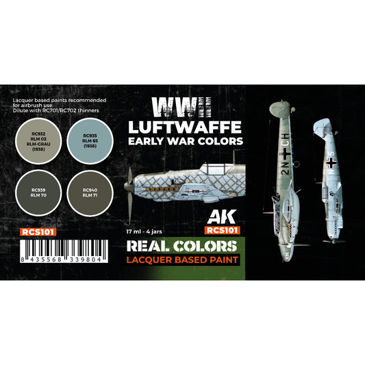 AK Interactive Real Colors - WWII Luftwaffe Early War Set (RCS101) - Loaded Dice