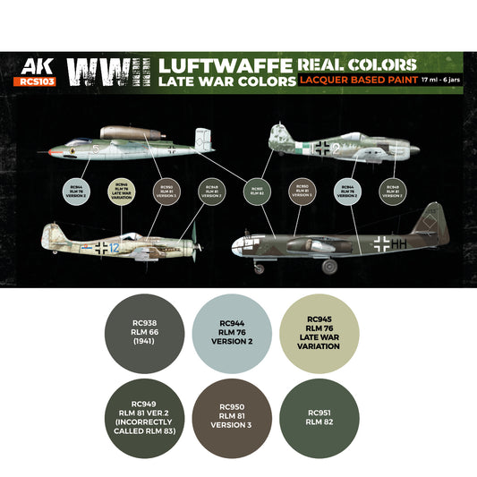 AK Interactive Real Colors - WWII Luftwaffe Late War Set (RCS103) - Loaded Dice