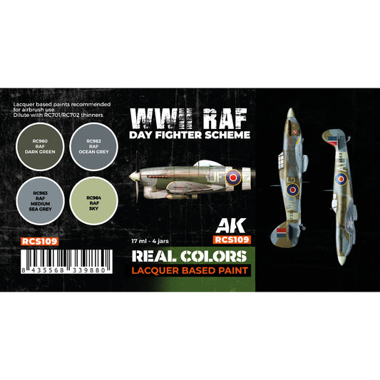 AK Interactive Real Colors - WWII RAF Day Fighter Scheme Set (RCS109) - Loaded Dice