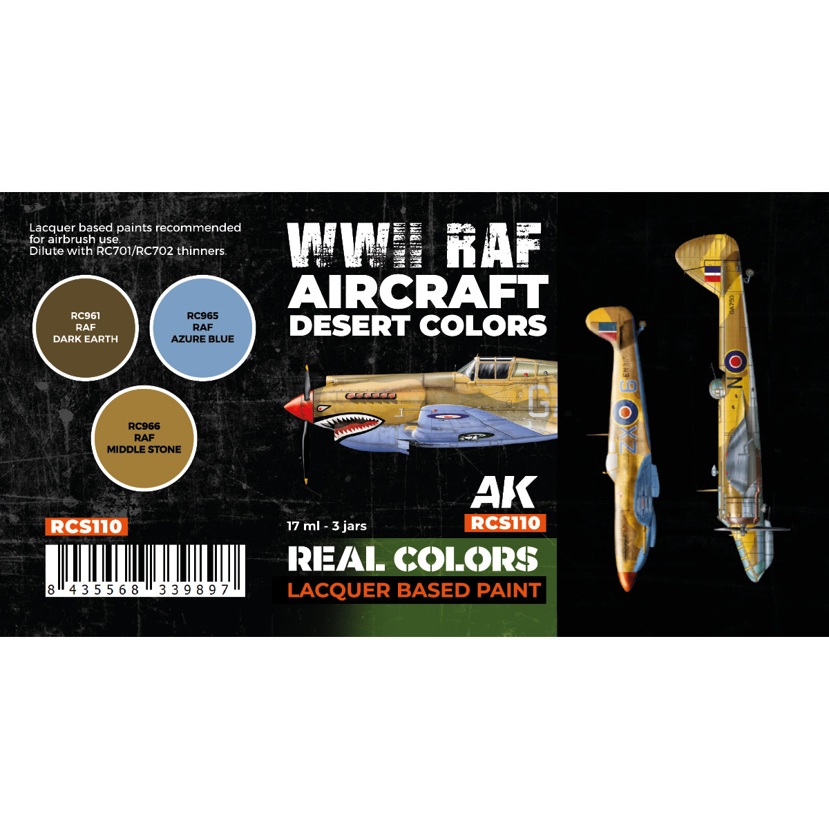 AK Interactive Real Colors - WWII RAF Aircraft Desert Set (RCS110) - Loaded Dice