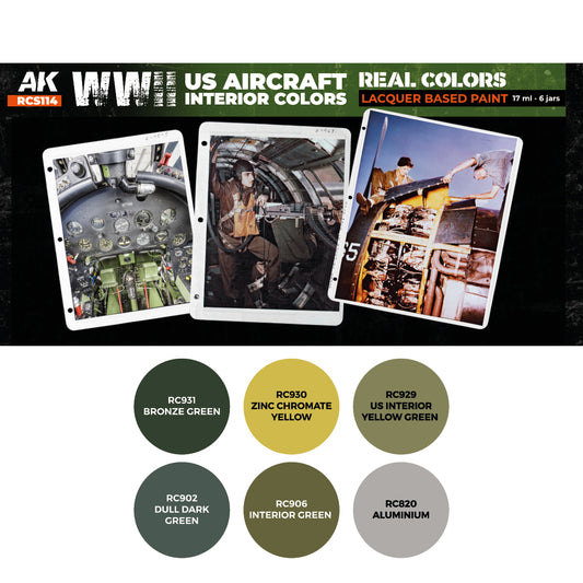 AK Interactive Real Colors - WWII US Aircraft Interior Colors Set (RCS114) - Loaded Dice