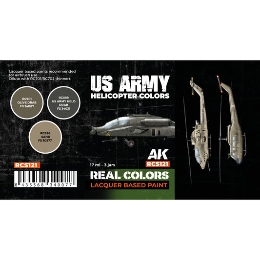 AK Interactive Real Colors - US Army Helicopter Set (RCS121) - Loaded Dice