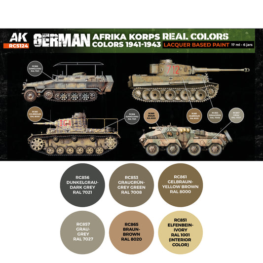 AK Interactive Real Colors - German Afrika Korps 1941-1943 Set (RCS124) - Loaded Dice