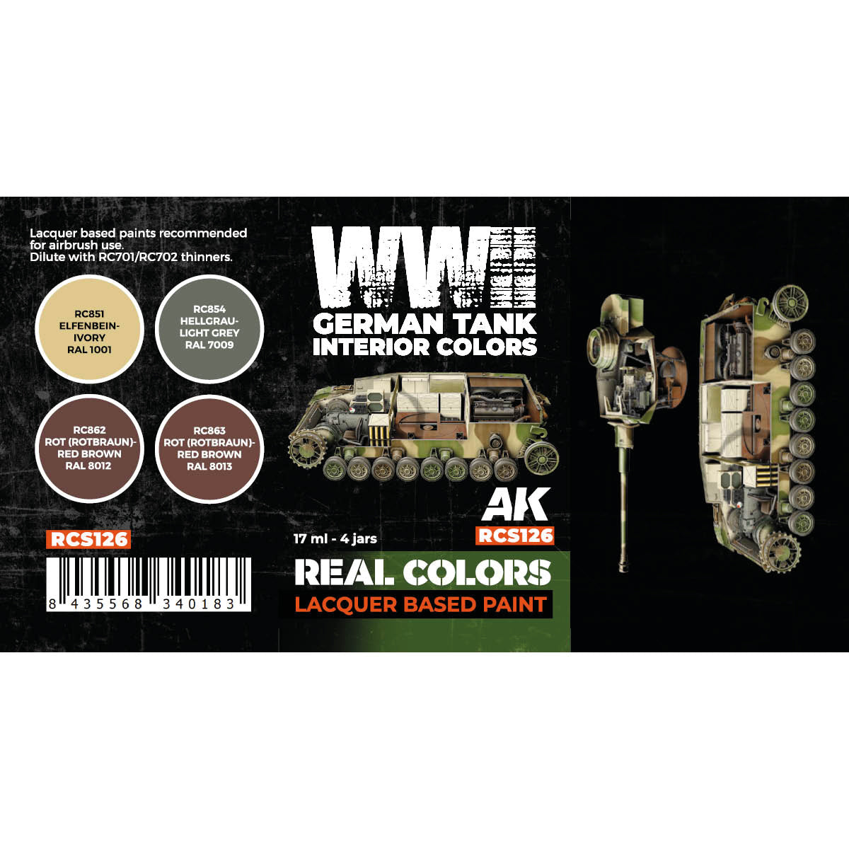 AK Interactive Real Colors - WWII German Tank Interior Set (RCS126) - Loaded Dice
