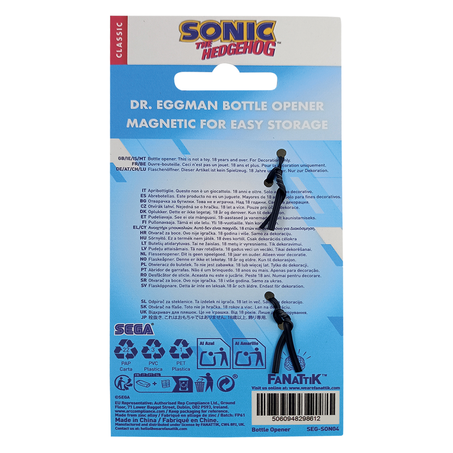 Sonic The Hedgehog – Dr. Eggman Bottle Opener - Loaded Dice